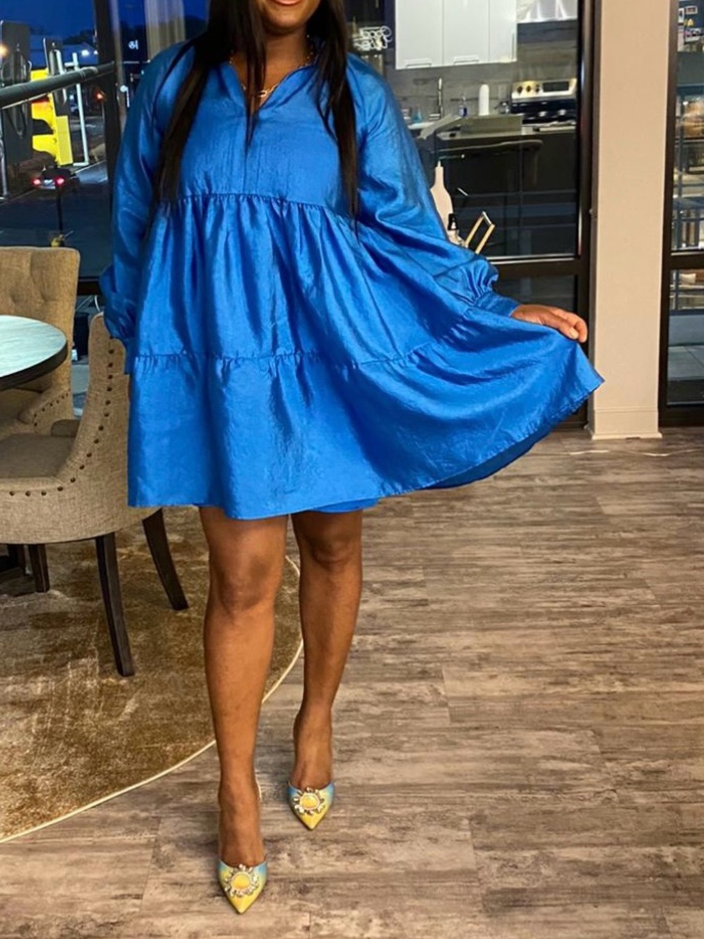 Stine Goya Blue Tiered Mini Dress - Women